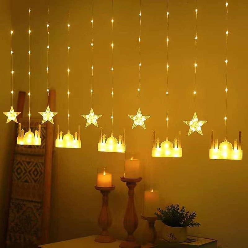 Eid Moon With Stars Decorative Lights | Ramadan Decoration Lights

