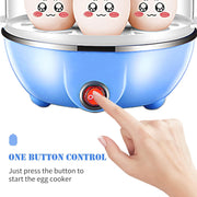 Morelian Double Layer Egg Cooker 14 Egg Capacity Hard Boiled Egg Cooker Anti-dry Electric Egg Boiler with 40mL Measuring Cup Steam Vegetables
