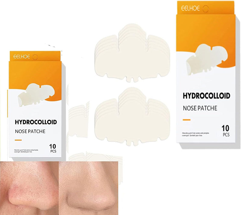Nose Strip, Pimple Patche, Nose Sticker, Mighty Patch, Zits Strip, Hydrocolloid Patche, for Nose Pore, Zit, and Oil, Dermatologist, Approved Overnight Pore Strips to Absorb Acne Nose Gunk (10 Pcs)