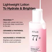 Peach Niacin Conditioning Lotion, Face Moisturizer with Vitamin B12, Ceramide, Panthenol, Hyaluronic Acid, Lightweight, Korean Skin Care for Glass Skin (150ml, 5.07 fl.oz.)