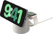 Belkin Fast Charge Pro 2-in-1 Wireless Charging Dock with MagSafe 15W Fast Charge iPhone Charger Compatible with iPhone 16, 15, 14, 13, and 12 Series, AirPods, and Other MagSafe Enabled Devices - Sand