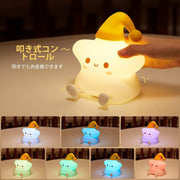 One Fire Silicone Rechargeable Battery Cute Stars Night Light for Kids