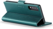 For Samsung Galaxy A30s / A50 / A50s Leather Case RFID Blocking 3 Card Slot Mobile Cover - Green