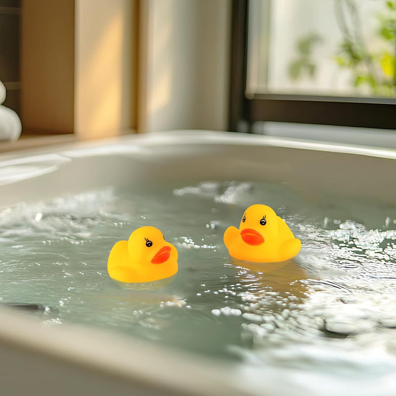 Guaren us 50-Pieces Float & Squeak Mini Rubber Duck Baby Bath Ducky Sound Shower Toys for Kids