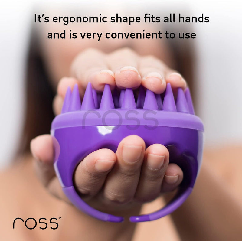 Ross Hair Scalp Massager Shampoo Brush with Soft Silicone Bristles (Black)