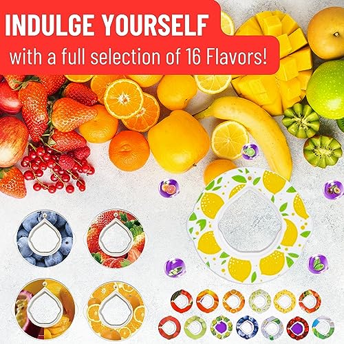 Alpha Fit Scent Water Bottle Pods 16 PIC Variety Pack, Air Up Water Bottle Flavor Pods, Air Up Pods, Watermelon, Coke, Peach (1 set of 16 pods (flavors up to 70 oz/2 L of water)