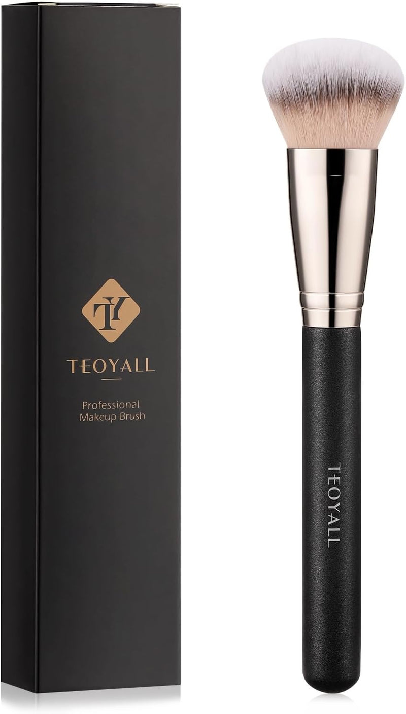 TEOYALL Setting Powder Brush, Ultra Plush Fluffy Synthetic Bristles Makeup Buffing Brush for All-Over Application With Bronzer Foundation