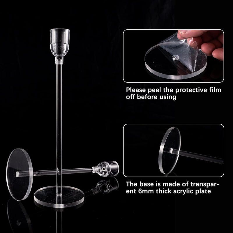 TERRIFI 6 Pcs Acrylic Candle Holders, Taper Candle Holder Set for Table Centerpieces, Decorative Candlestick Holders for Wedding Decor, Dining Room