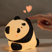 Rechargeable LED Lying Flat Duck Night Light for Kids, 3 Level Dimmable Silicone Nightlight Squishy Touch Lamp for Nursery, Breastfeeding, Toddler & Baby Decor, Cute Bedside Nightlights Gift - Kung Fu Panda