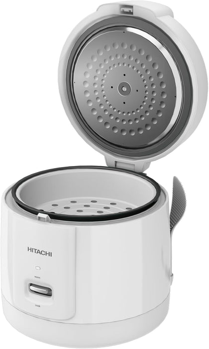 Hitachi Rice Cooker, 1.8 (L) Capacity, 800W-950W Cooking Power, Non-stick inner pot, LED Light Display, Easy to Clean after Cooking, Keeps your food warm for up to 12 hours-White-RZ-S18MNW