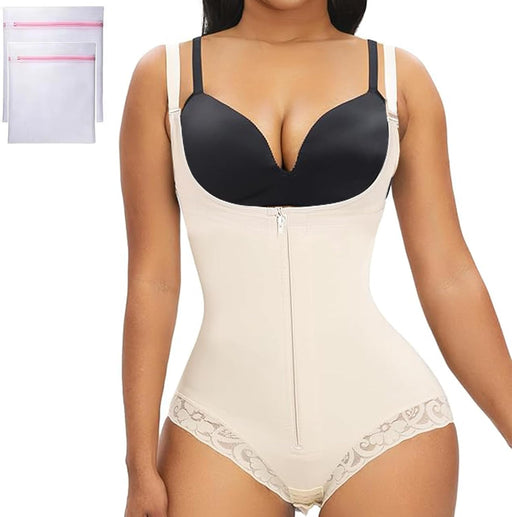 Shapewear for Women Full Tummy Control Fajas Colombianas Body Shaper Post Surgery Compression Garment Waist Trainer Bodysuits - beige