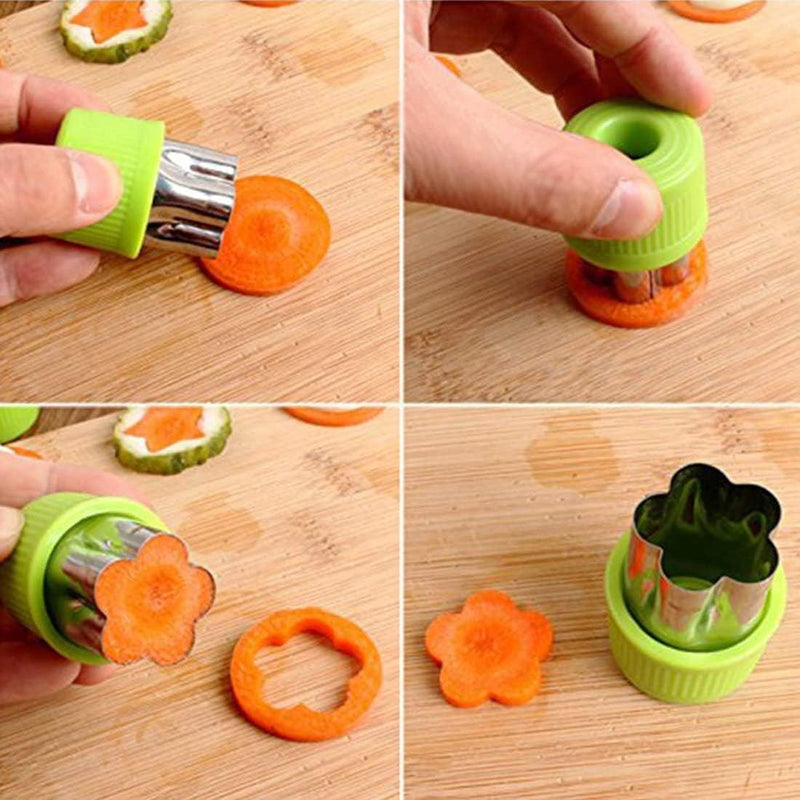 Vegetable Cutter Shapes Set (9 Piece) - Mini Cookie Cutters, Vegetable Shape Cutters for Kids, Bento Lunch Box Accessories