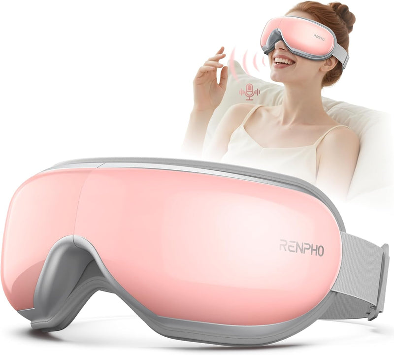 Eyeris 1, Eye Massager with Heat, Gifts for Mom, Face Massager, Heated Eye Mask with Bluetooth Music, Eye Care Device, Smart Eye Mask for Relax Eye, Reduce Eye Strain - pink 1 Count (Pack of 1)