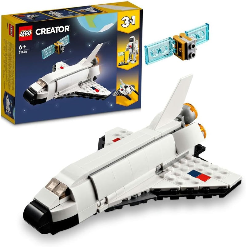 Creator 3 in 1 Space Shuttle, Astronaut and Spaceship, Building Block Kids Toy, Age 6+, 31134 (144 pieces) - Single
