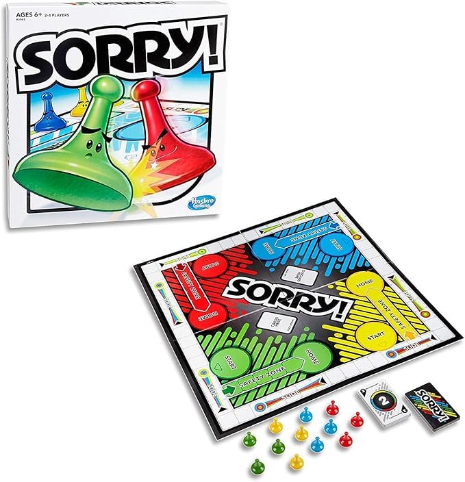 SUKILO Classic Sorry! Board Game – Family Strategy Game for 2-4 Players – Fun Indoor Game for Kids, Teens & Adults – Includes Game Board, Pawns, Cards & Instructions – Ideal Gift & Party Game