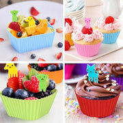 60 PCS Silicone lunch box dividers, reusable bento accessories, silicone cupcake liners, children's bento box accessories with forks, used for school, work, and travel