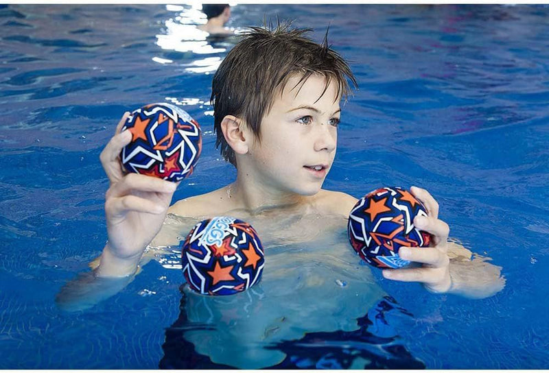 Zoggs Unisex Baby (Set of 2) Kids Water Friendly Neoprene Covered Splash Balls, Orange/Blue, Set 2 UK