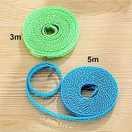 ZLXFT Windproof Clothesline, Non-Slip Clothesline, Nylon Clothesline, Portable Travel Clothesline, for Camping Hangers Indoor and Outdoor Use