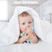 SHARE&CARE BPA Free Silicone Fruit Baby Teether Toy with Storage Case, for 3 Months Above Infant Sore Gums Pain Relief (5 Fruits)