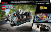 Speed Champions Time Machine from Back to the Future Toy - Car Model Kit w/Doc Brown & Marty McFly Minifigures - Gift for 9+ Year Old Boys, Girls & Movie Fans - 77256