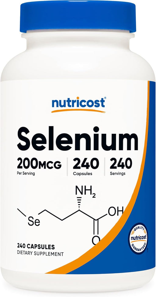 Nutricost Selenium 200mcg, 240 Vegetarian Capsules, L-Selenomethionine Gluten Free, GMO-Free