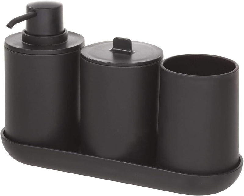 Idesign 28737Es Cade 4-Piece Bathroom Accessory Set, Matte Black - Matte Black bathroom accessories