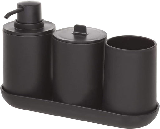 Idesign 28737Es Cade 4-Piece Bathroom Accessory Set, Matte Black - Matte Black bathroom accessories