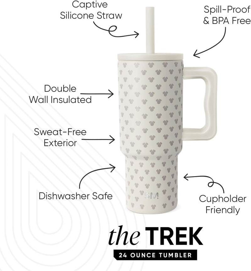 Simple Modern Kids 24 oz Tumbler with Handle and Silicone Straw Lid | Spill Proof and Leak Resistant | Reusable Stainless Steel Bottle | Gift for Kids Boys Girls | Trek Collection | Asteroid