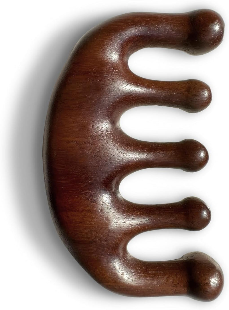 Wooden Scalp Massager - Handmade 100% Natural Green Sandalwood Wide Tooth Combs - Wood Massage Comb & Sandalwood Comb for Luxurious Hair Care