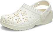 Classic Clogs With Floral Cut Out Design unisex-adult Clog - Chalk