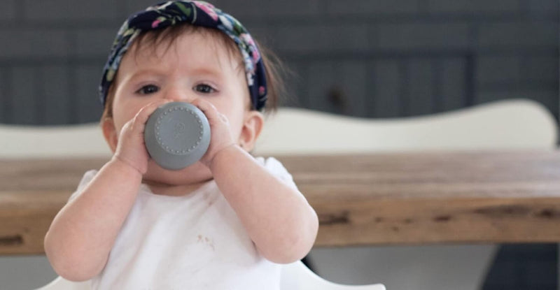 ez pz Ezpz Tiny Cup (Sage) - 100% Silicone Training Cup For Infants - Designed By A Pediatric Feeding Specialist - 4 Months+, EUtss001, Infants Training Cup
