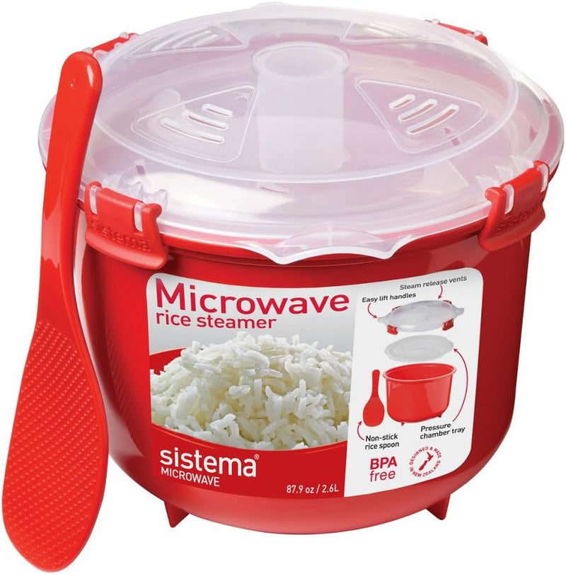 Sistema Microwave Collection Steamer, Large, 109 oz./3.2 L, Red 2.6L Red 1110