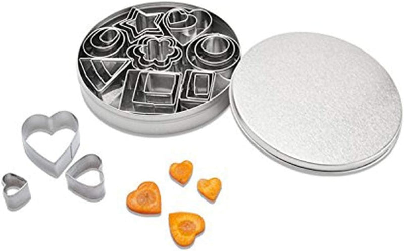 24 Pcs Cookie Stainless Steel Mold Set Food Fruits Biscuits Cutters For Icing Pastry Sugar Craft Cake Decoration With Box