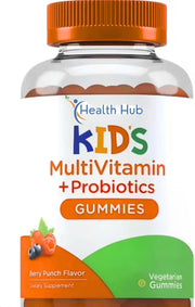 Health Hub Kids Multivitamin + Probiotics Gummies, Berry Punch Flavor, Vegetarian, Dietary Supplement