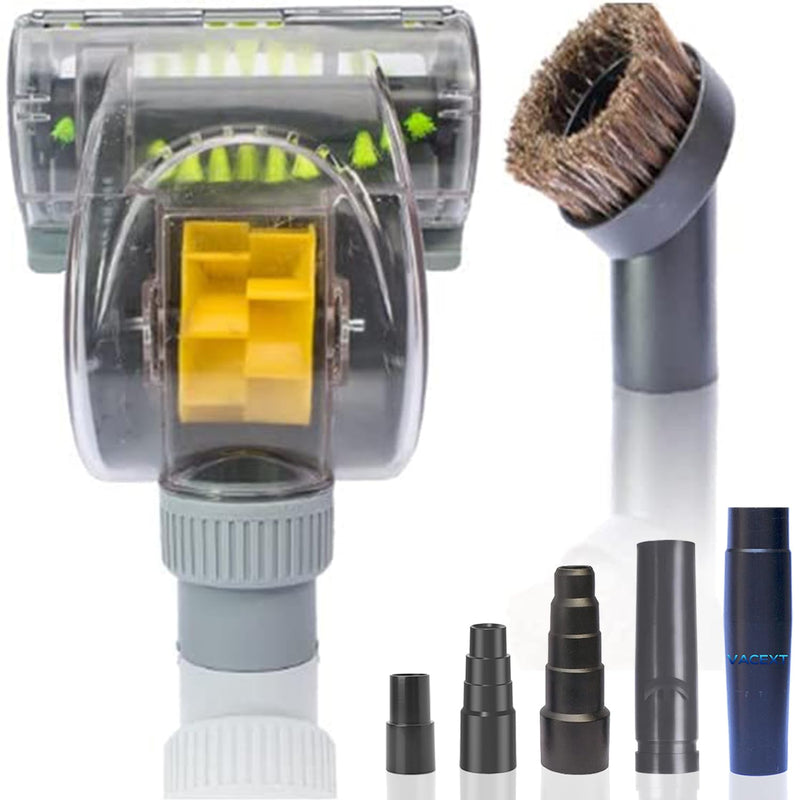 VACEXT Pet Hair Remover Vacuum Attachment Cleaning Tool for Couch Cushions, Upholstery, Carpeted Stairs and Car Carpet - Air Driven Turbo Brush Compatible with Dyson, Shark Kenmore Miele 1 3/8''