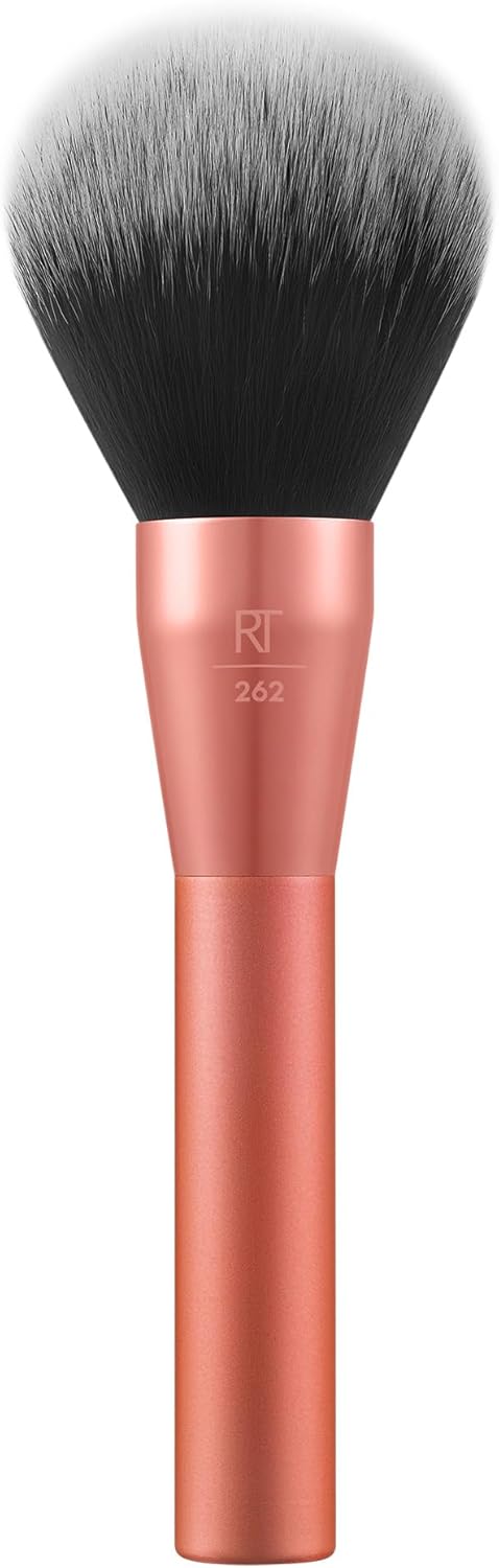 Real Techniques Extra Big Powder Brush, Large Makeup Brush For Powder, Fluffy Head For All-Over Setting, XL Oversized Brush For Quick Application, Cruelty-Free, Synthetic Bristles, 1 Count