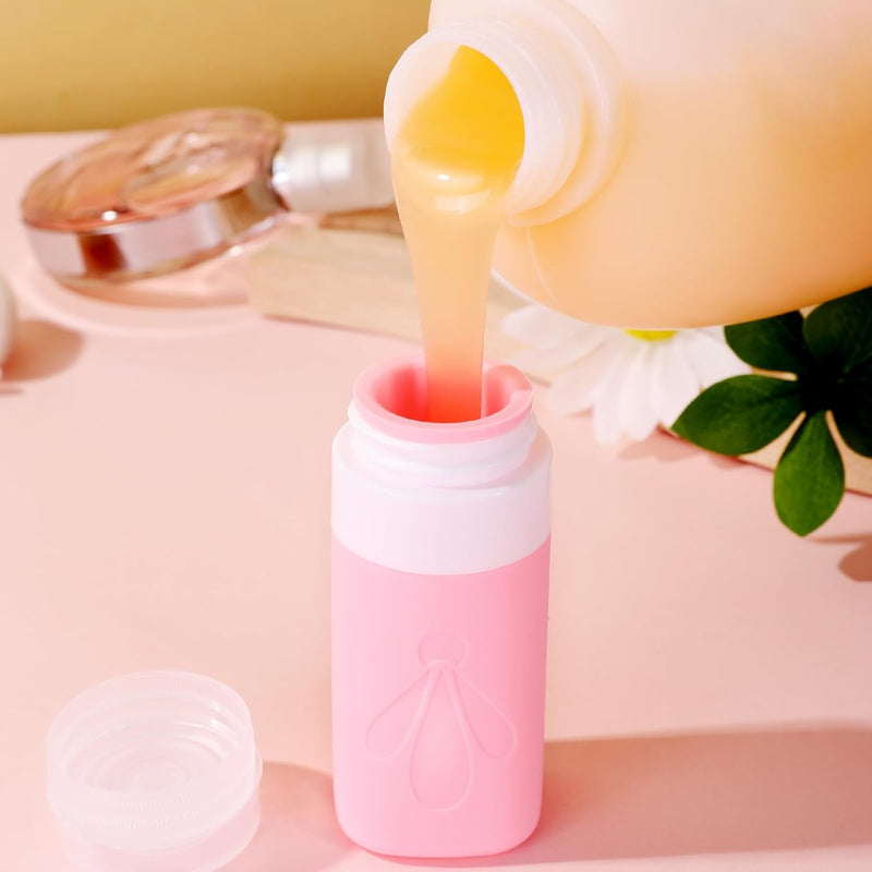 INSFIT Travel Bottles for Toiletries, TSA Approved 90ml Travel Size Containers, BPA Free Leak Proof Squeezable Silicone Tubes for Shampoo Conditioner Lotion Soap with Labels
