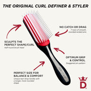 Denman Classic Styling Brush 7 Rows - D3 - Hair Brush for Blow-Drying & Styling â€“ Detangling, Separating, Shaping & Defining Curls