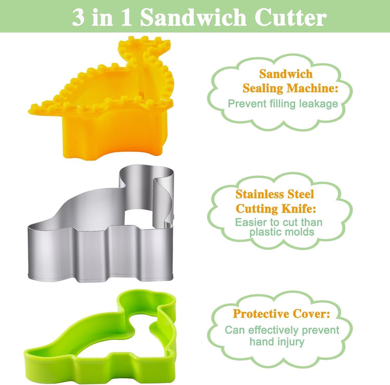 24-Piece Sandwich Cutter and Sealer Set for Bread and Pancakes, Fun Shape Lunch Box Maker with Animal and Geometric Designs