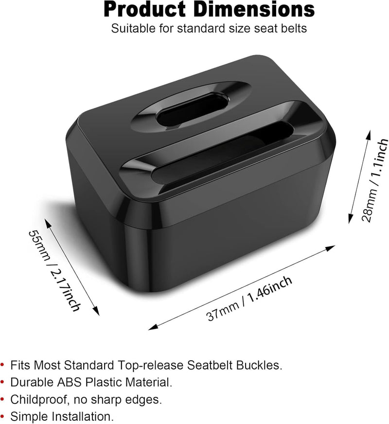 Car Seat Belt Lock Cover, Universal Fit, 2-Pack, Child Safety Buckle Protection