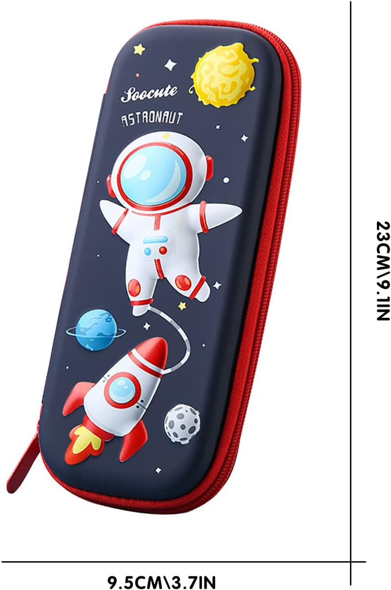 Pencil Case for Kids Boys, Astronaut Large Capacity Waterproof Pencil Box with Compartments Cute Pen Pouch for Kindergarten and School