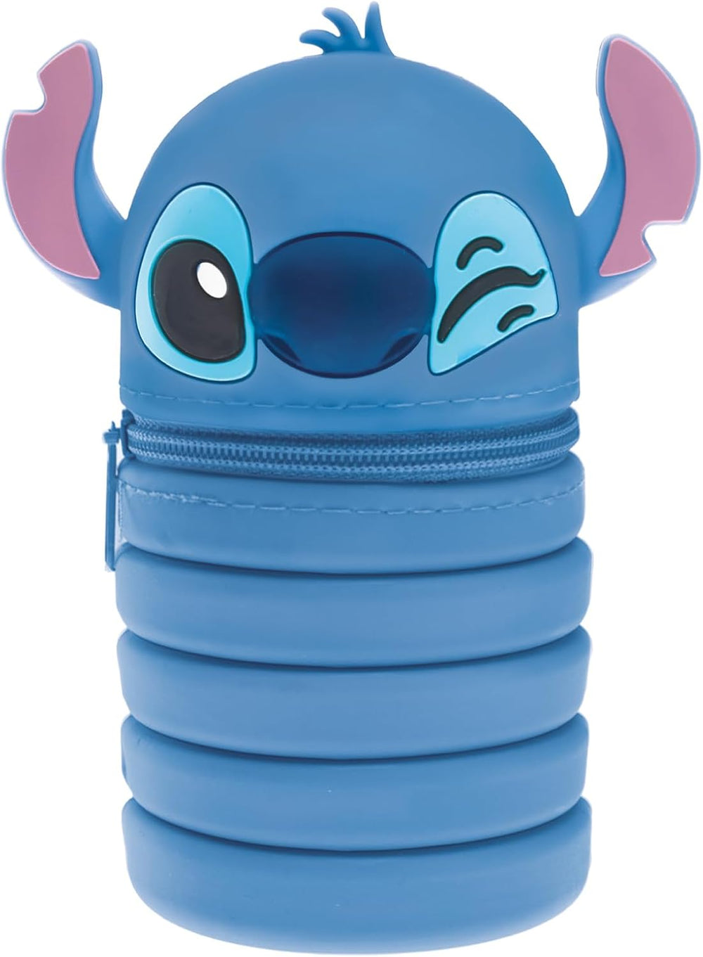 Seven Lilo & Stitch 2 in 1 Retractable Silicone Pencil Case Stitch Light Blue School Pencil Case Pen Holder for Table Zipper School and Leisure Girls Xx Modern