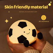 Football Night Light, Cartoon Football Lamp Squishy Silicone Nursery Night Light, 3 Level Dimmable Rechargeable Bedside Touch Lamp Nightlight, for Kids Bedroom, Office Decor Energy Class E