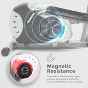 Magnetic Elliptical Machine, Total Body Cross Trainer with LCD Monitor and Pulse Rate Grips, Cardio Exercise Equipment For Home, SF-E905