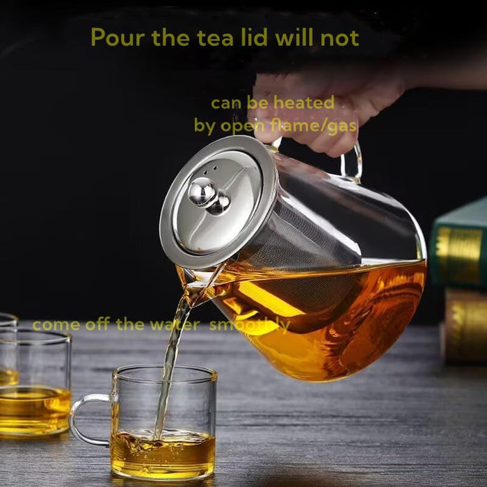 Glass Teapot with Infuser, Stovetop Safe, Blooming and Loose Leaf Tea Maker Set, with Removable Stainless Steel Infuser (750)