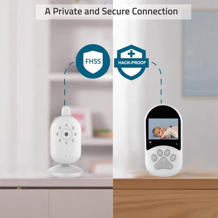 Sorandy 2.4in Baby Monitor, 2.4GHz Connection Baby Video Monitor, Baby Security Camera with Automatic Night Vision Function Soothe the Baby, Security Monitoring 60 Degrees Angle (UK Plug)