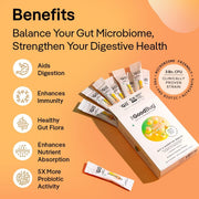 Gut Balance SuperGut Stick for Gut Health, Strong Digestion & Immunity Probiotics + Inulin + Vitamin C For Men & Women 3Bn CFU of Clinically Proven Strains 30 Days Pack