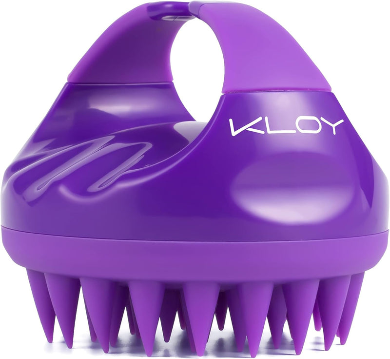 KLOY Hair Scalp Massager Shampoo Brush with Soft Silicone Bristles- Red - Purple