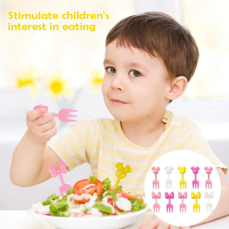 70 Piece Silicone Lunch Box Dividers with Animal-Shaped Forks Reusable Kids' Lunch Box Accessories Perfect for School,Travel, and Picnics