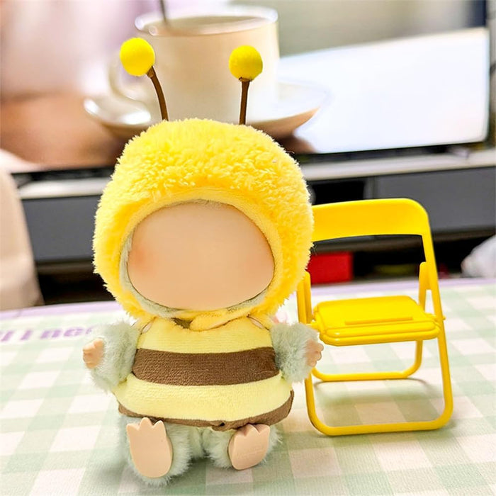 AZONEE Clothes for LABUBU Plush Doll, Fashion Doll Clothes for 17cm Dolls, Outfit Set Cute Theme Designer Plush Toys Dress Accessories for Collector Fans Display (Bee)